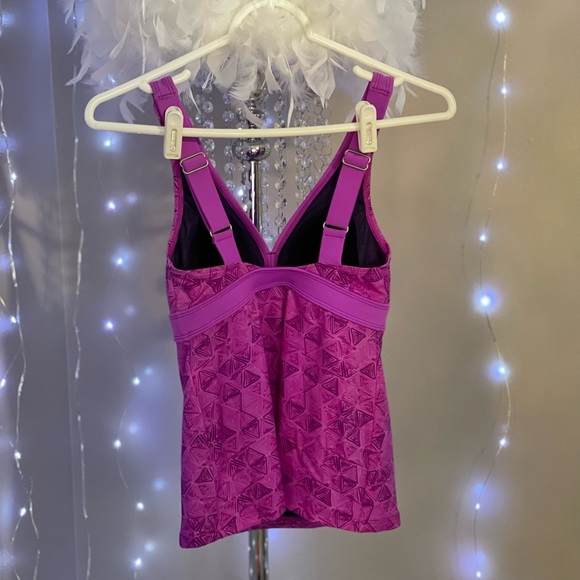 L.L. Bean Magenta V-Neck Tankini Padded Swimsuit Top Adjustable - Picture 8 of 8